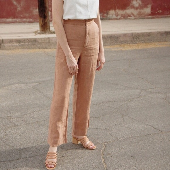 🆕 Val Crop Pant in Pecan Linen - Picture 4 of 8